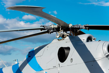 Military helicopter rotor blade detail