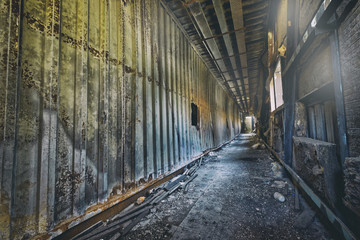 Naklejka na ściany i meble Old abandoned ruin factory damage building