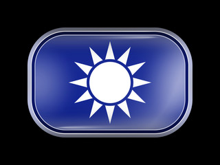 Taiwan Variant Flag. Rectangular Shape with Rounded Corners