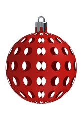 Grating circle red texture christmas ball