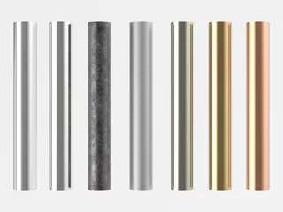 Rolgordijnen 3d rendered many shades of metal pipes © phonlamaiphoto