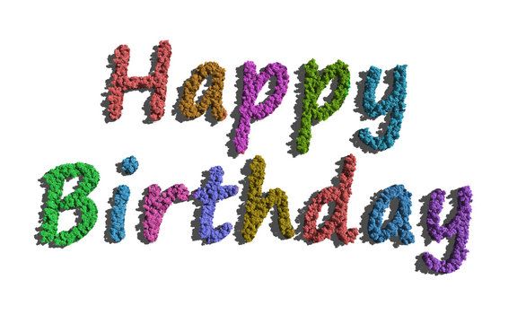 colourful happy birthday text 