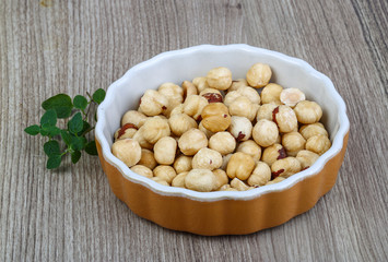 Hazelnuts in the bowl
