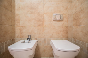 Fototapeta na wymiar Clean and modern toilet
