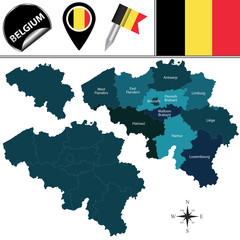 Fototapeta premium Mapa Belgii