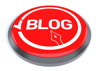Red Blog Button. Digitally generated 3d image.