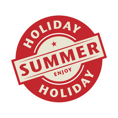 Stamp or label with the text Summer Holiday