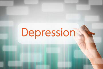 Human hand write on the screen