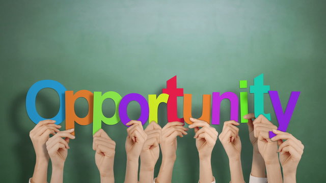 Hands holding up opportunity