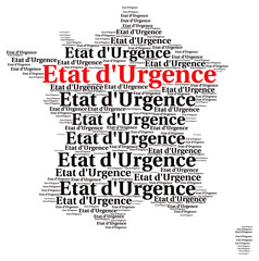 Obraz premium State of Emergency with french text