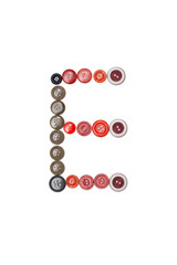 letter E made of colors buttons