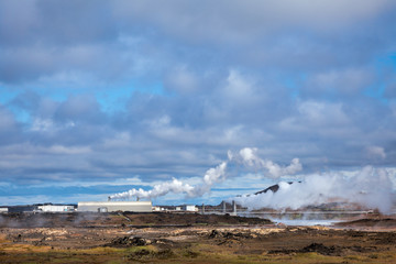 Fototapeta na wymiar Geothermal Power Station in Reykjanes Iceland