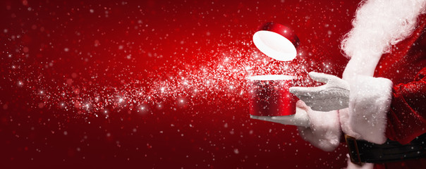 Santa Claus with magic box