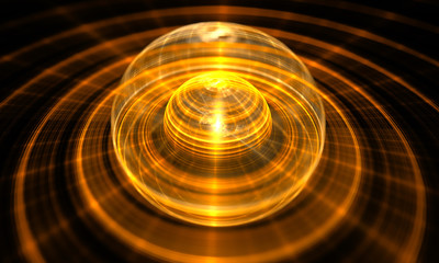 Naklejka premium Kula abstrakcyjna. Fraktal cyfrowa grafika, ilustracja