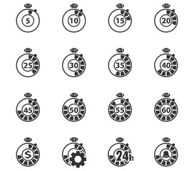 Timer icon set