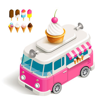 Van with ice cream