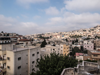 Fototapeta na wymiar Nazareth, Israel - 11 July, 2015 - City of Nazareth panoramic view, Israel