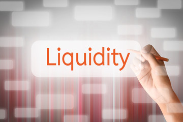 Human hand write on the screen