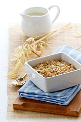Oats and milk for breakfast