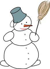 snowman with broom