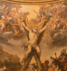 Rome - Crucifixion of st. Andrew  in church Basilica di Sant Andrea della Valle 