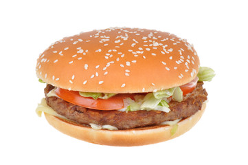 hamburger cheeseburger isolated on white