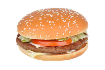 hamburger cheeseburger isolated on white