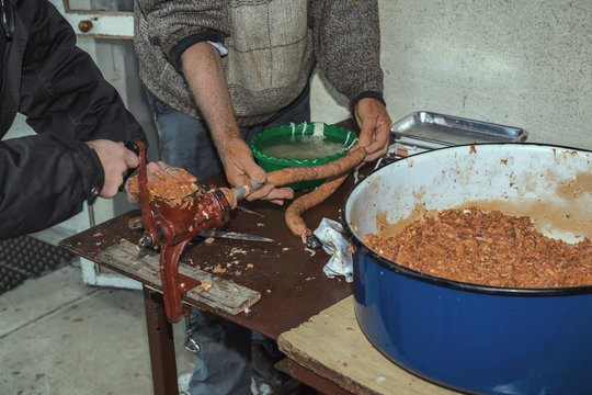 Traditional sausage making