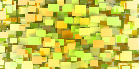 Infinite yellow monitors background, original 3d illustration