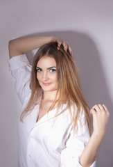 Fototapeta premium Portrait of a cute smiling young woman