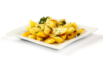 French fries, on a white background