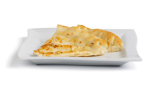 Two slice of cheese pizza, isolated