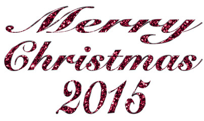 Merry Christmas 2015 written in red jewelry