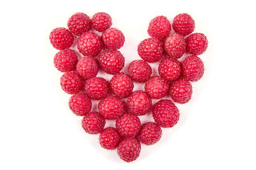 Fun food. Heart made from raspberry