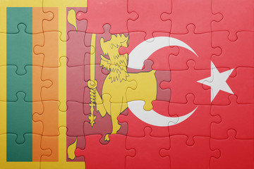 puzzle with the national flag of turkey and sri lanka