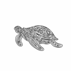 Turtle zentangle coloring page 