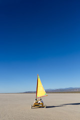Beach sailing buggy on Pampa of El Leoncito, Argentina