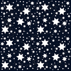 Space. Starry Sky with the Moon. Vector Illustration.