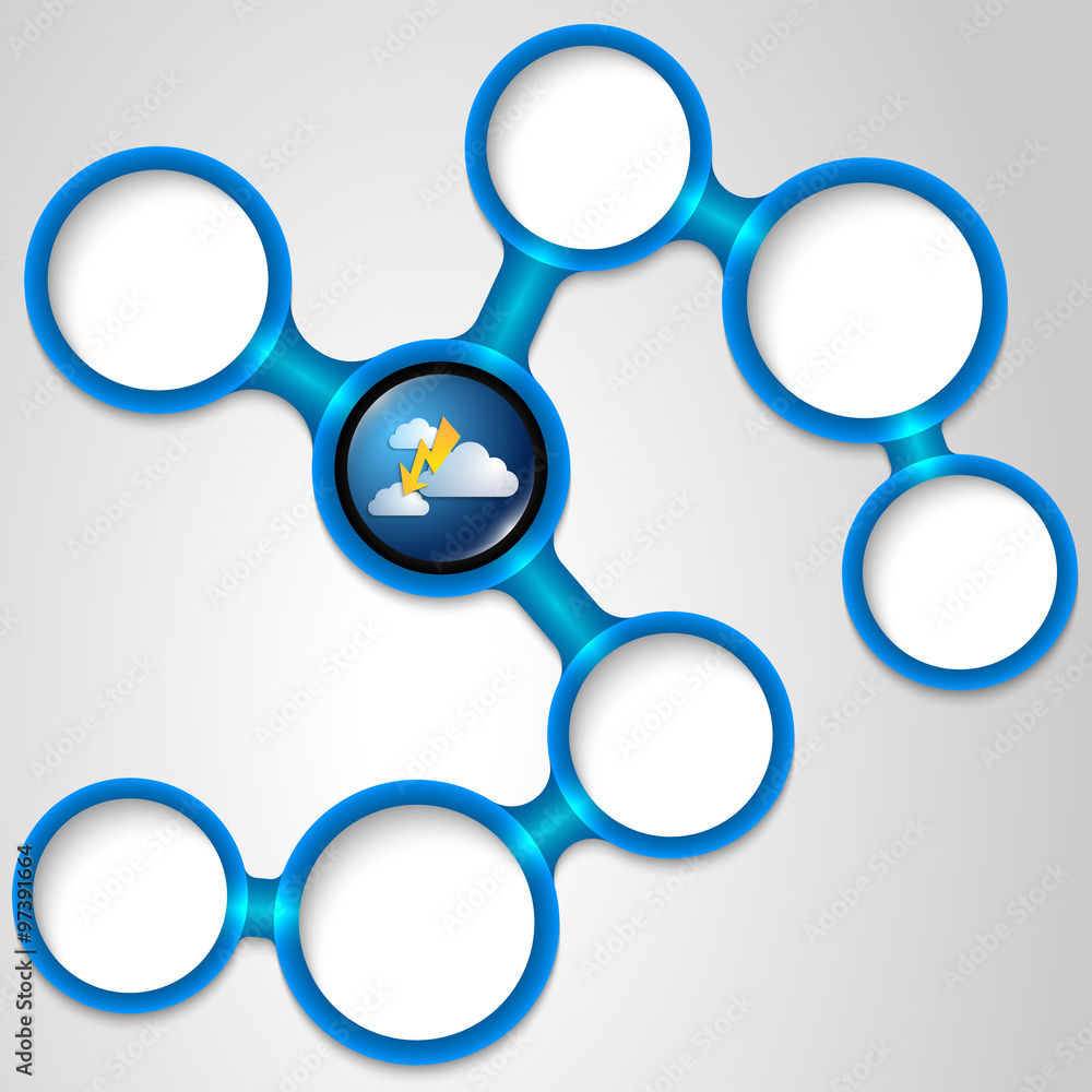 Poster vector blue frames for your text and forecast icon