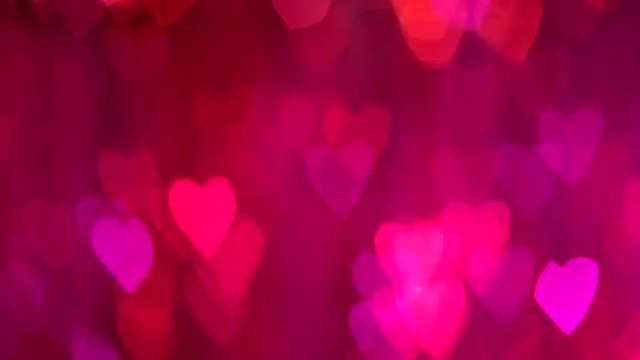 Valentine Hearts Background. Abstract Red Blinking Heart. St. Valentine's Day video footage 