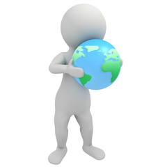 Personnage écologique avec la planète terre