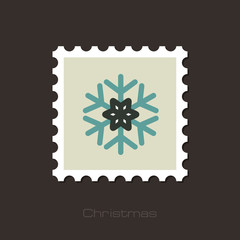 Obraz premium Snowflake flat stamp