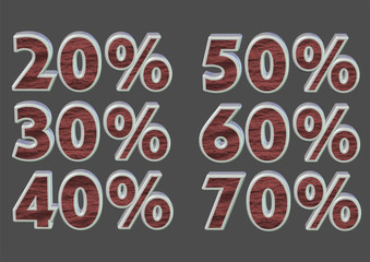 20, 30, 40, 60, 70, 50 % indirim