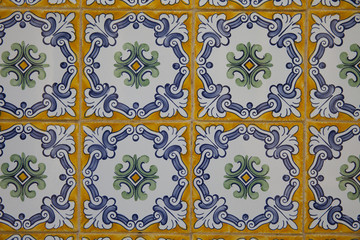 Detail of some typical portuguese tiles