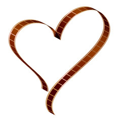 Filmstrip heart shape. Isolated on white background