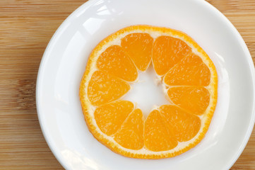 Cross cut of tangerine