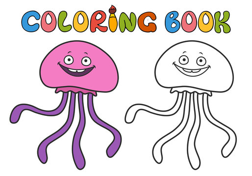 jellyfish, coloring book