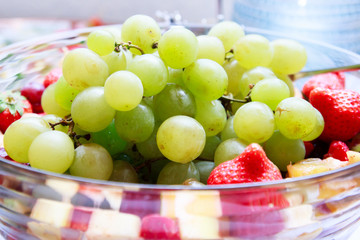 A bowl with fruit salad