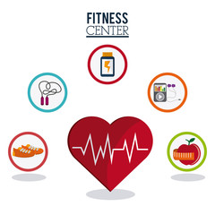 Gym and fitness icons design 