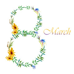 Greeting card with March 8